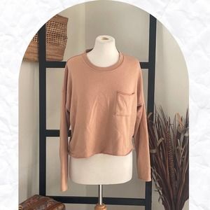 Women's Aerie Orange Large Cropped Sweatshirt